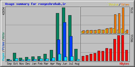 Usage summary for rooyeshrehab.ir